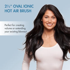 BaBylissPRO Nano Titanium hot air brush with three temperature settings for versatile styling.