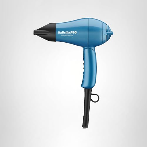 BaBylissPRO Nano Titanium Travel Dryer blue sleek housing detail