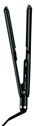 BaBylissPRO flat iron digital temperature dial showing adjustable heat