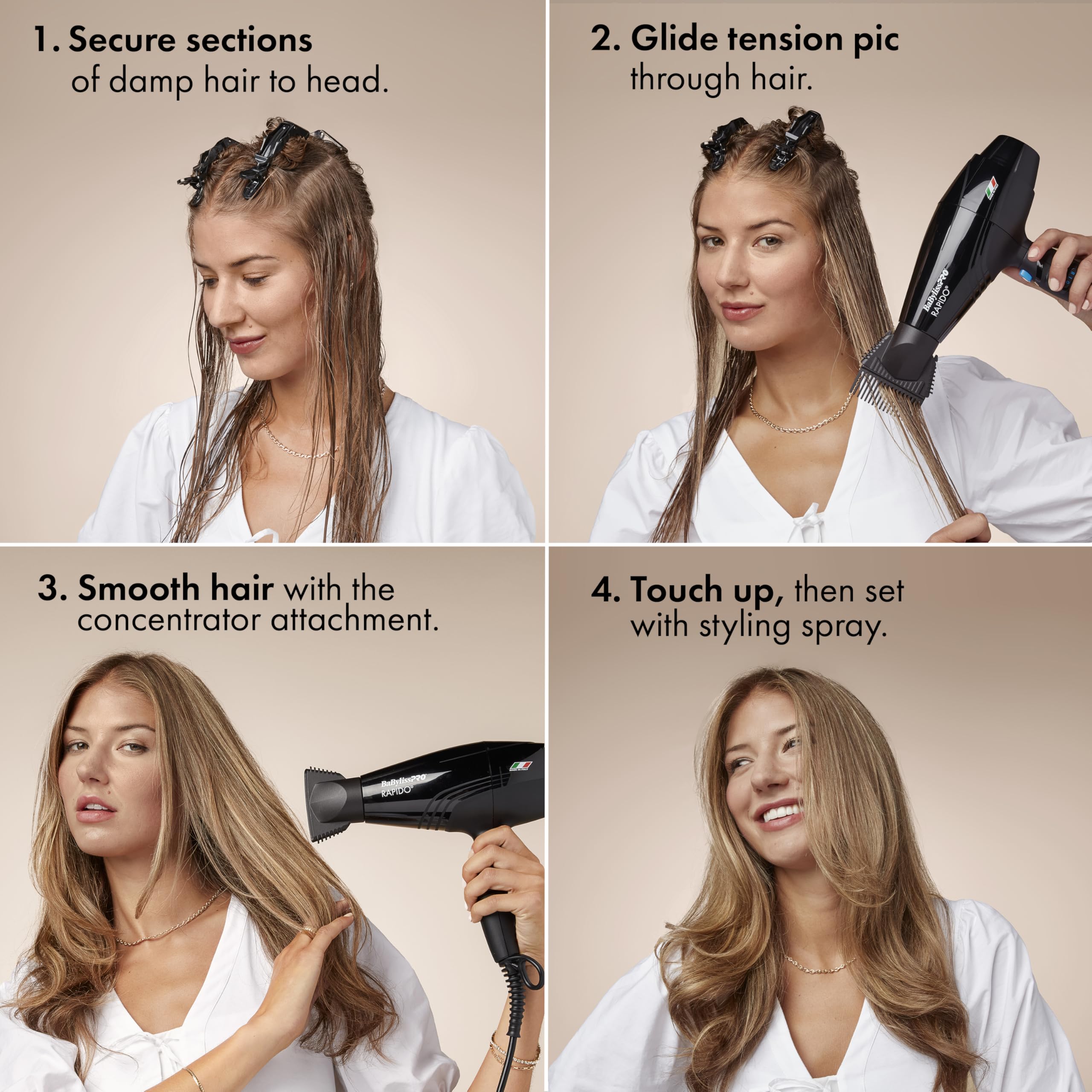 BaBylissPRO Rapido cold shot button locks in style without extra heat