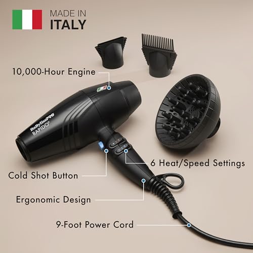 BaBylissPRO Rapido with ionic technology for smoother, frizz-free results