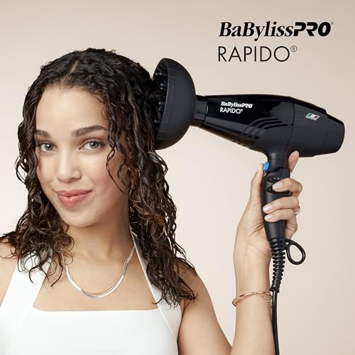 BaBylissPRO Rapido dryer side profile highlights lightweight balance for comfort