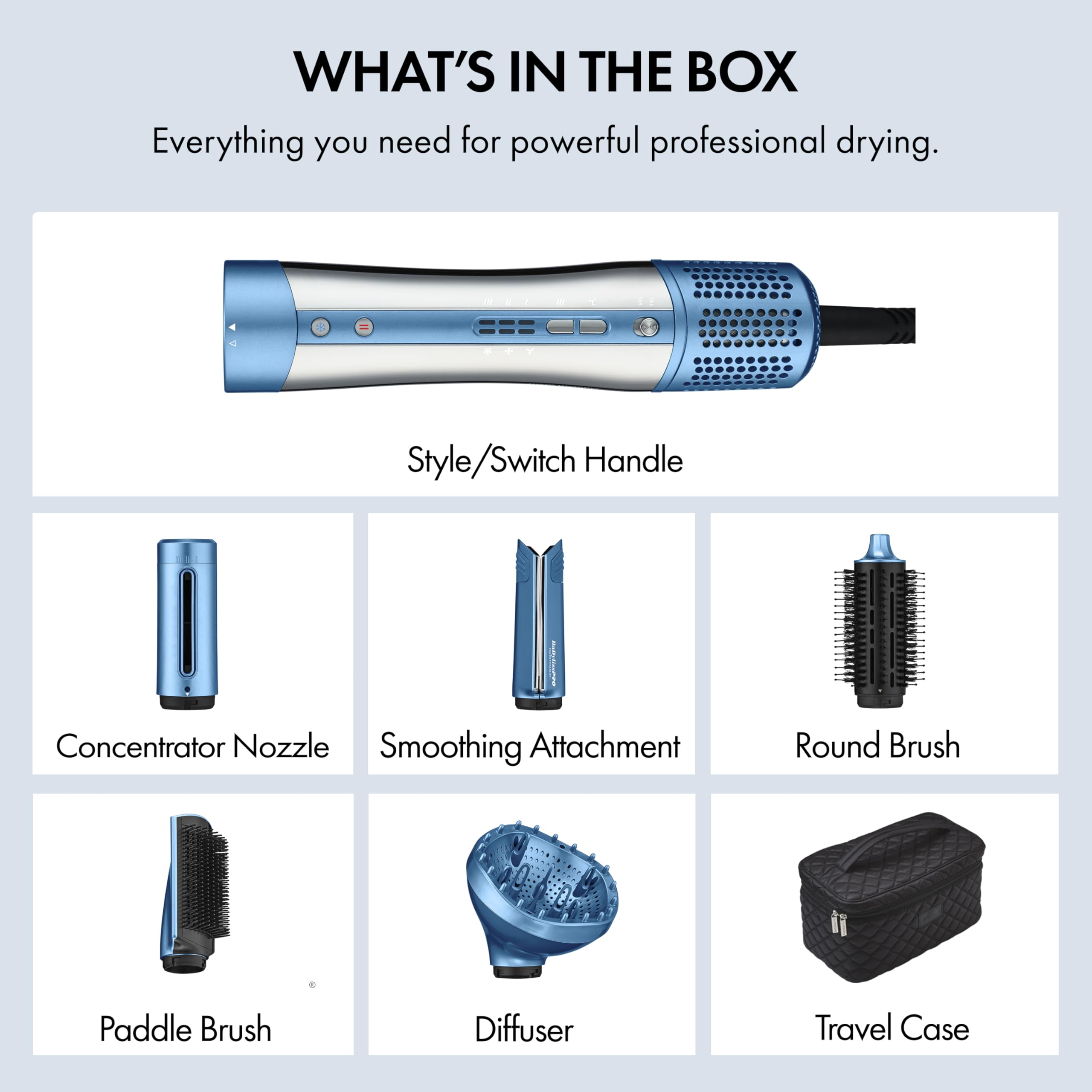 BaBylissPRO StyleSwitch round brush adds volume and bounce.