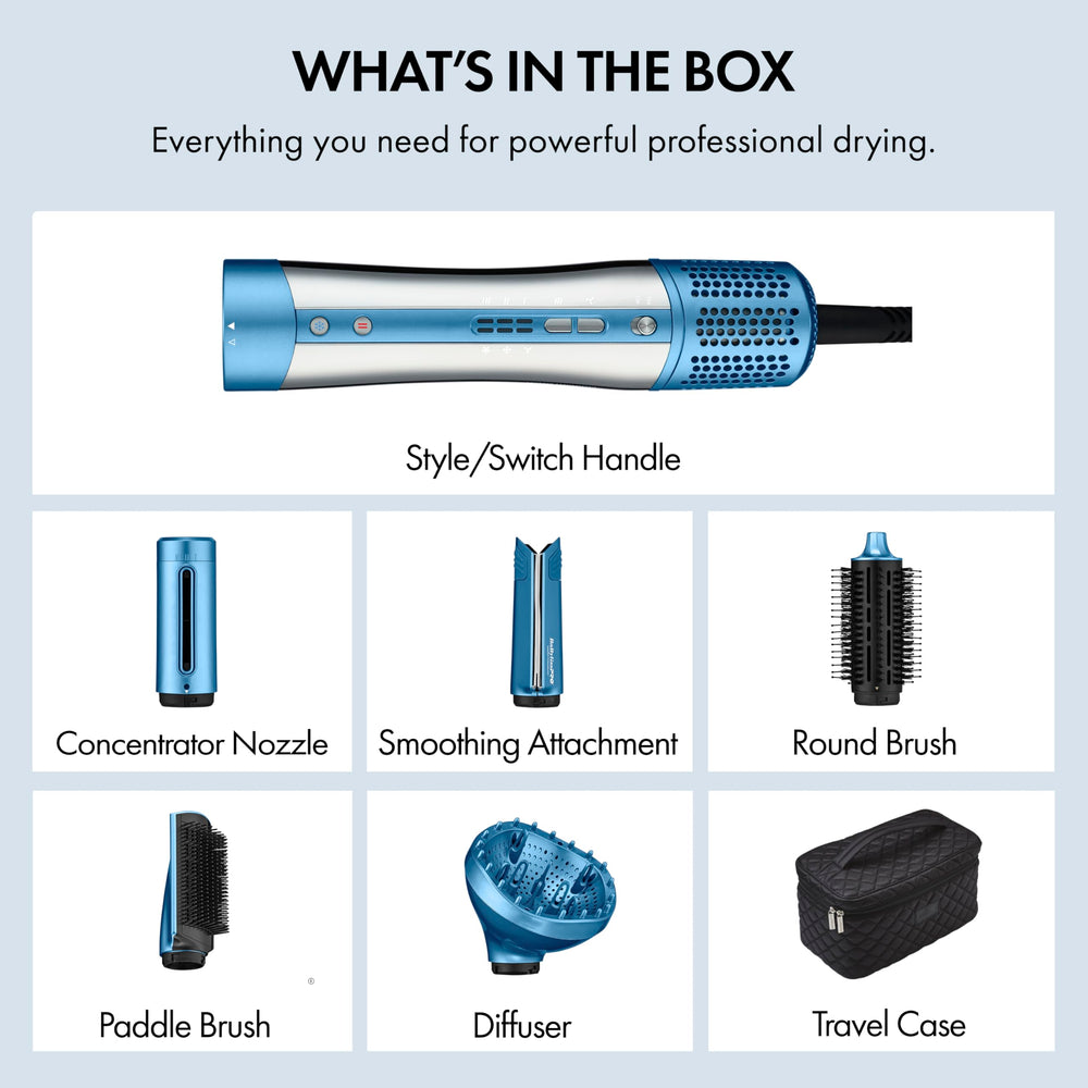 BaBylissPRO StyleSwitch round brush adds volume and bounce.