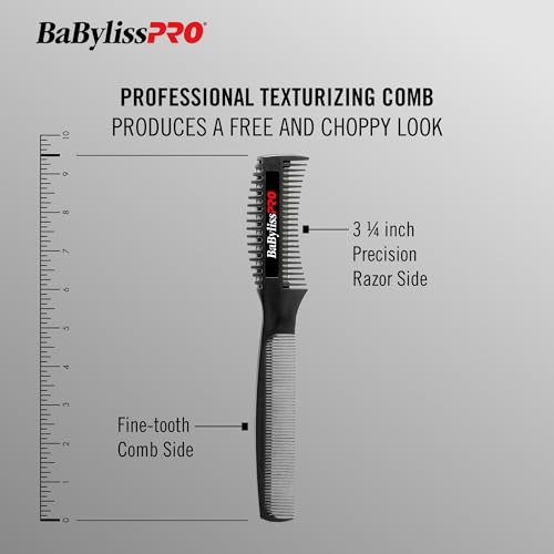 BaBylissPRO texturizing comb close-up reveals heavy-duty plastic construction