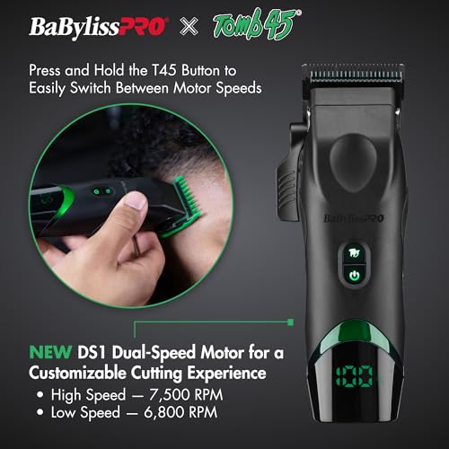 BaBylissPRO Tomb45 black titanium MIM blade delivers sharp edges