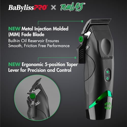 BaBylissPRO Tomb45 dual-speed motor in action for versatile cuts