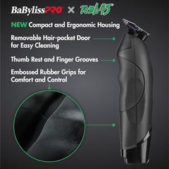 BaBylissPRO Tomb45 trimmer side view showing ergonomic grip for comfort