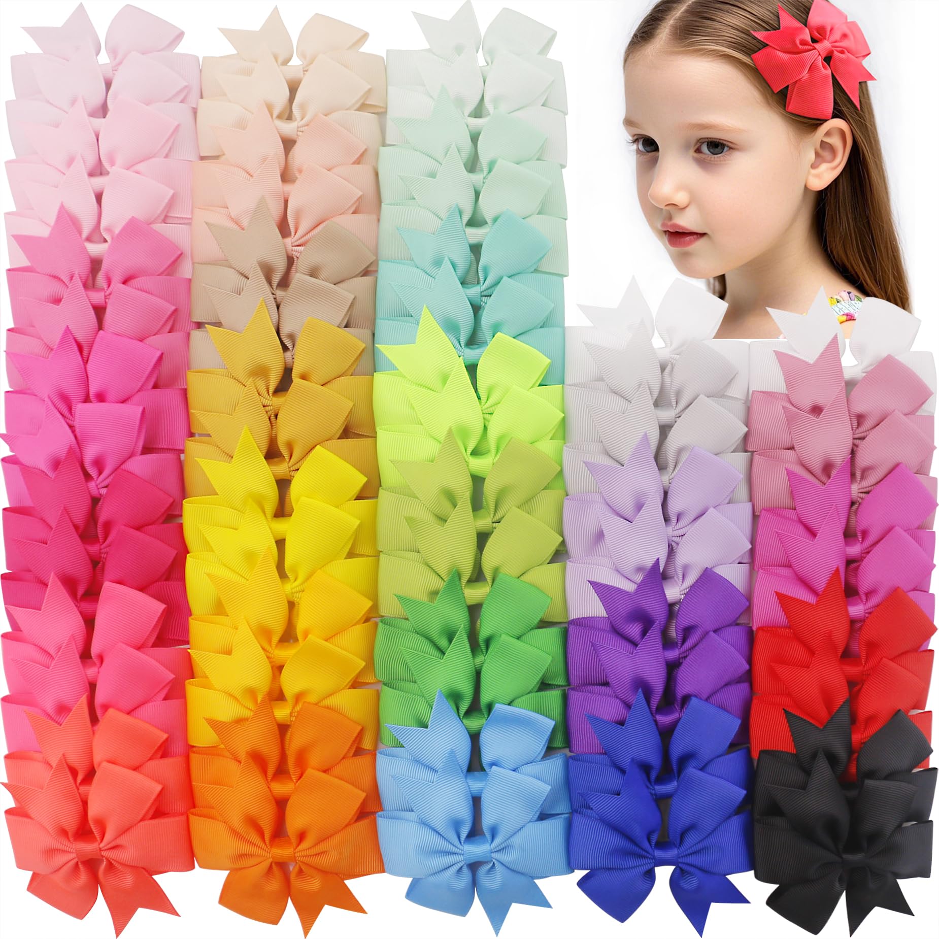 Babymatch lazo abanico grosgrain 7,6 cm, ideal para peinados diarios.