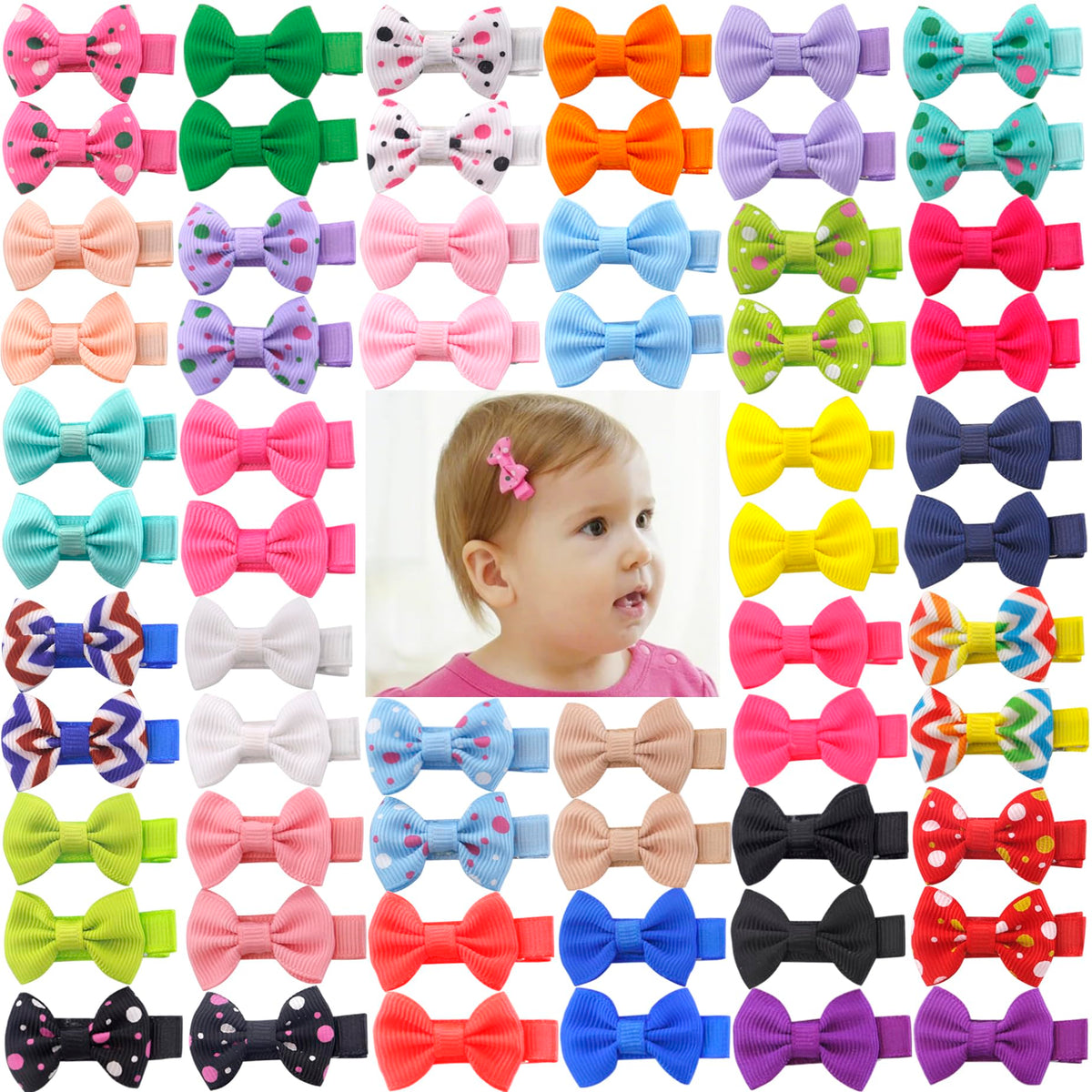 Lazo Babymatch rosa de 1,6 pulgadas, cómodo para cabello delicado