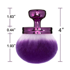 BABYSHEEP round head kabuki brush in use for precise leg and torso blending.