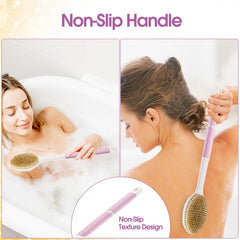 Backski cepillo corporal fibras duras exfolian piernas y espalda con control.