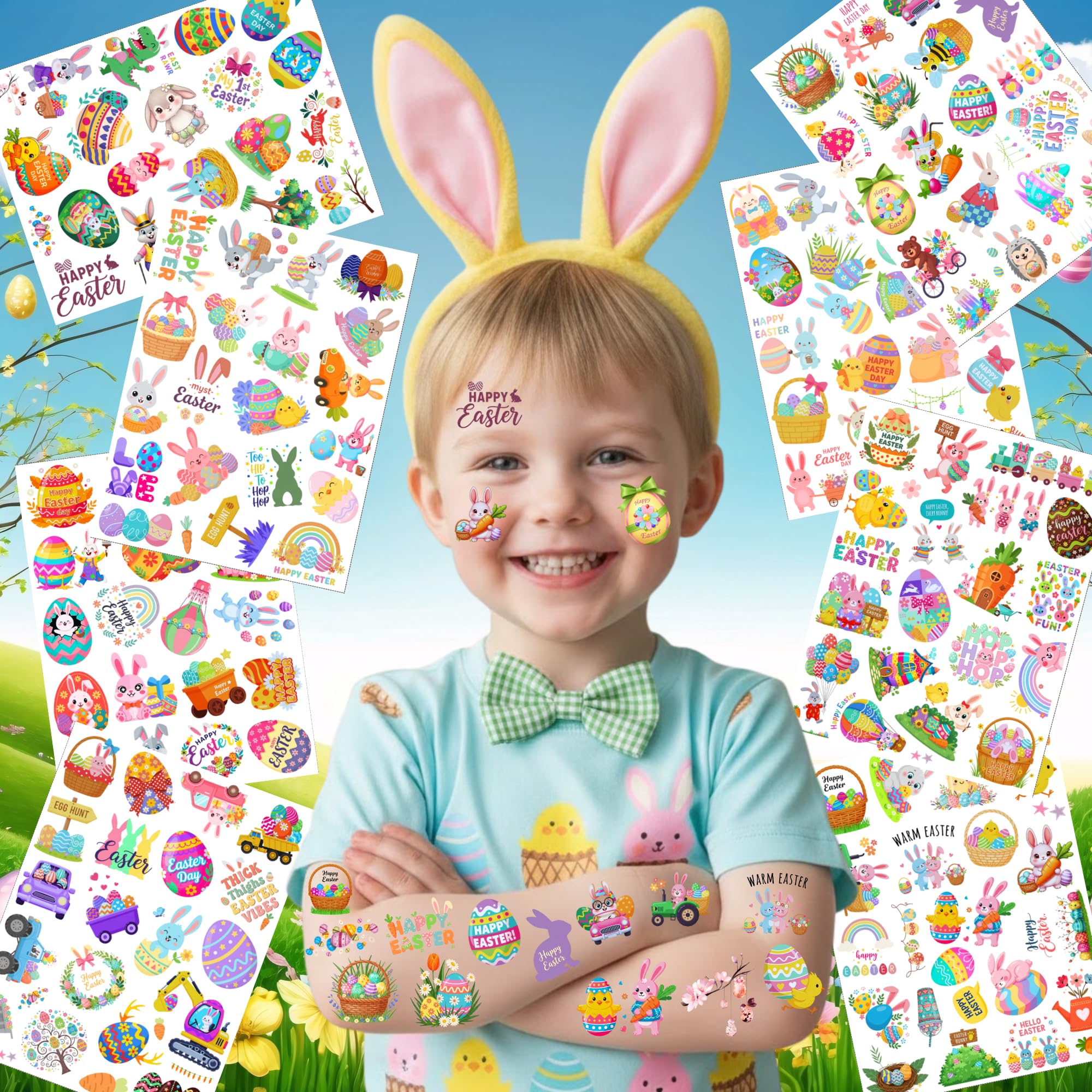 Backtopeia Easter tattoos bunny designs for playful looks at parties and egg hunts.