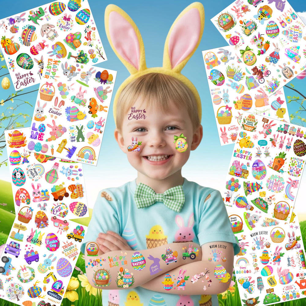 Backtopeia Easter tattoos bunny designs for playful looks at parties and egg hunts.