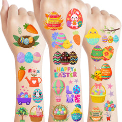 Backtopeia Easter tattoos egg designs for vibrant holiday fun and easy mess-free use.