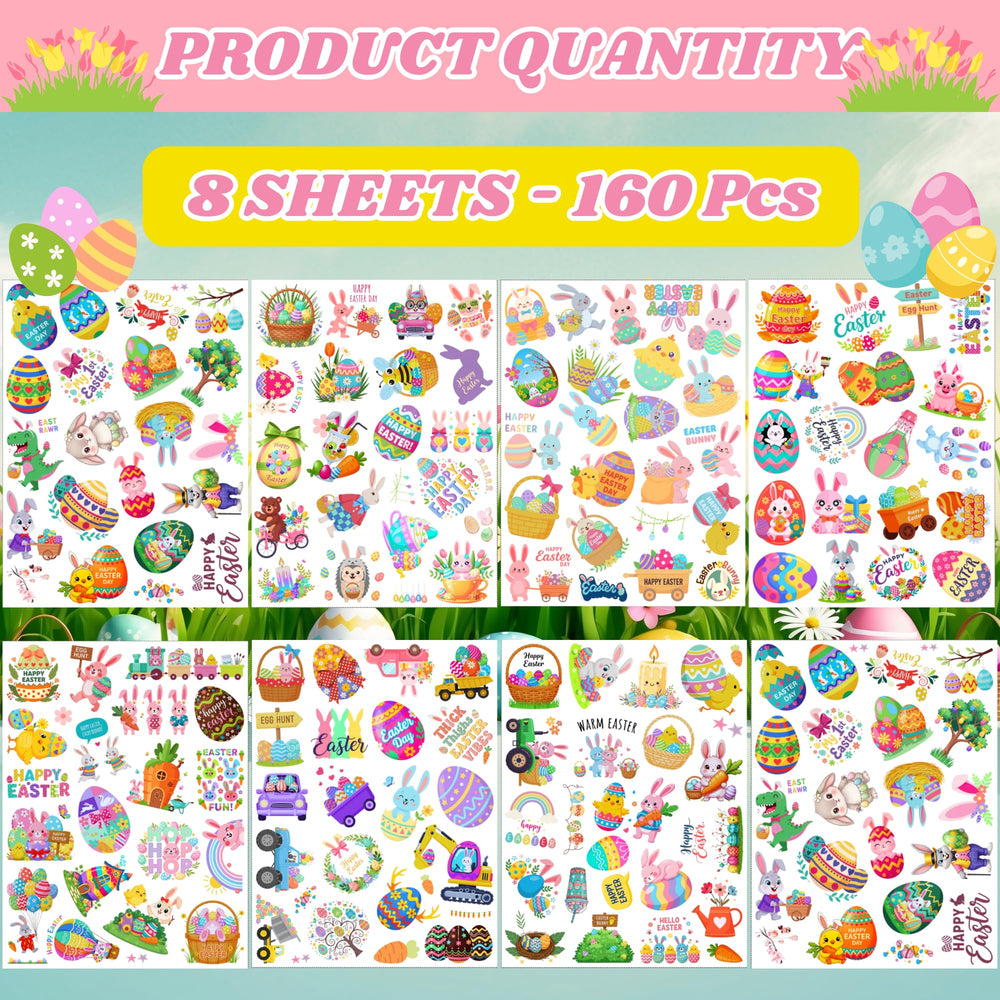 Backtopeia Easter tattoos multi-sheet pack design for versatile party favors.