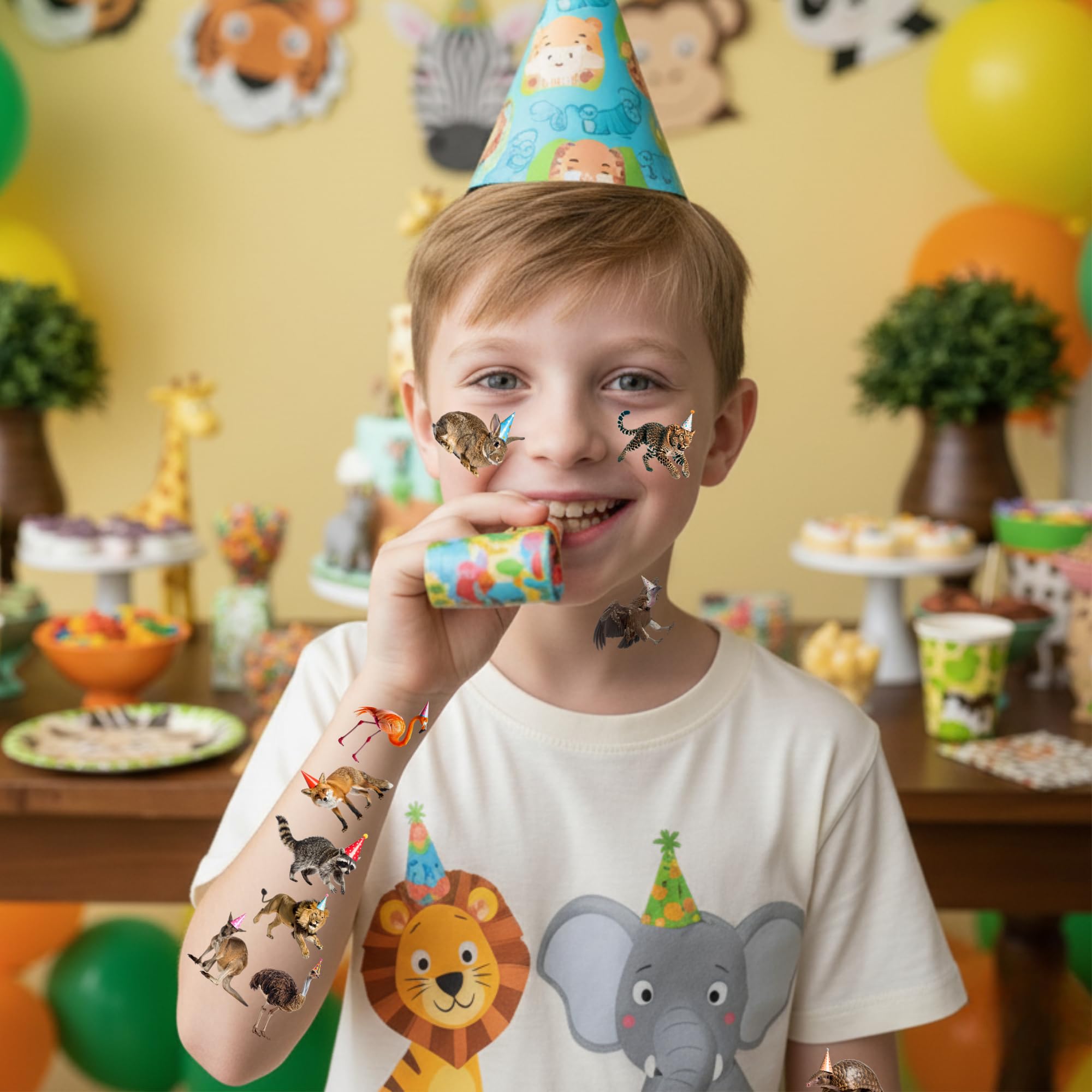 Backtopeia tatuajes-animales-invitados: regalo rápido y divertido para los asistentes.