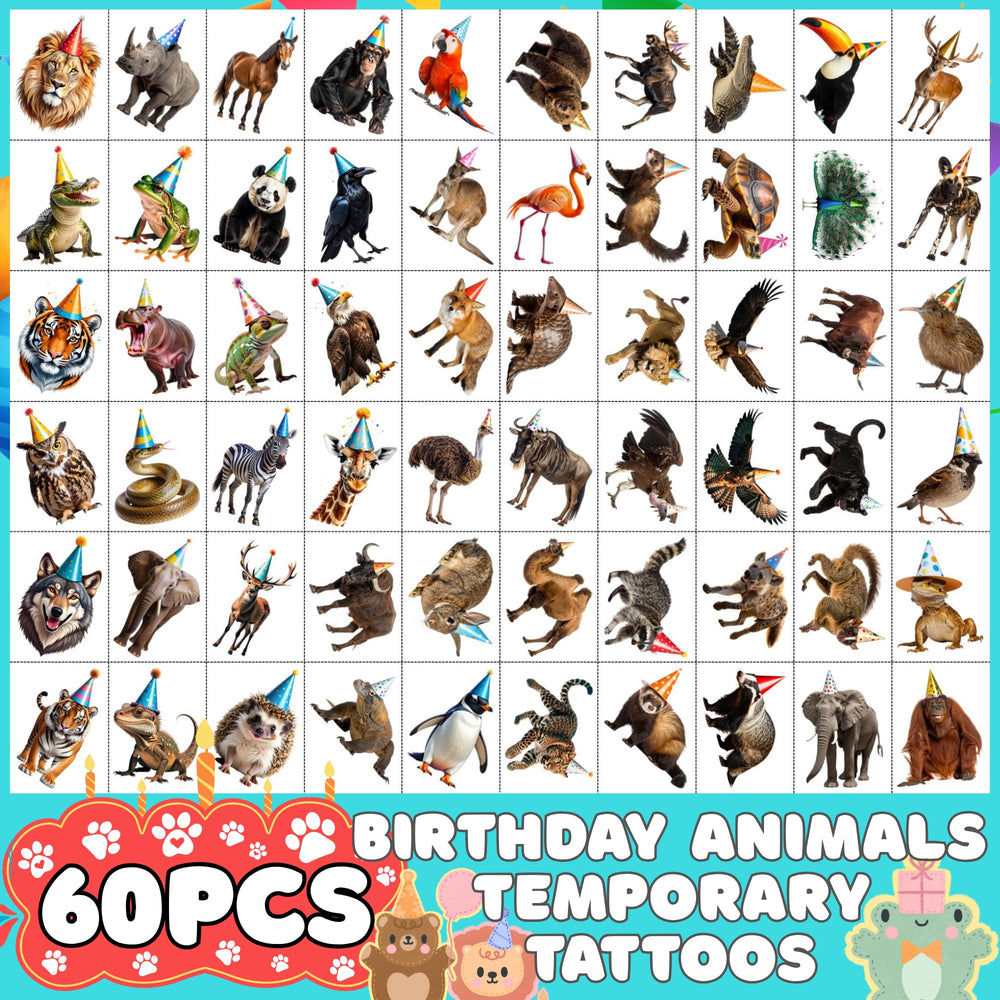 Backtopeia tatuajes-animales-jungla-animales-realistas: decoración temporal perfecta para eventos.