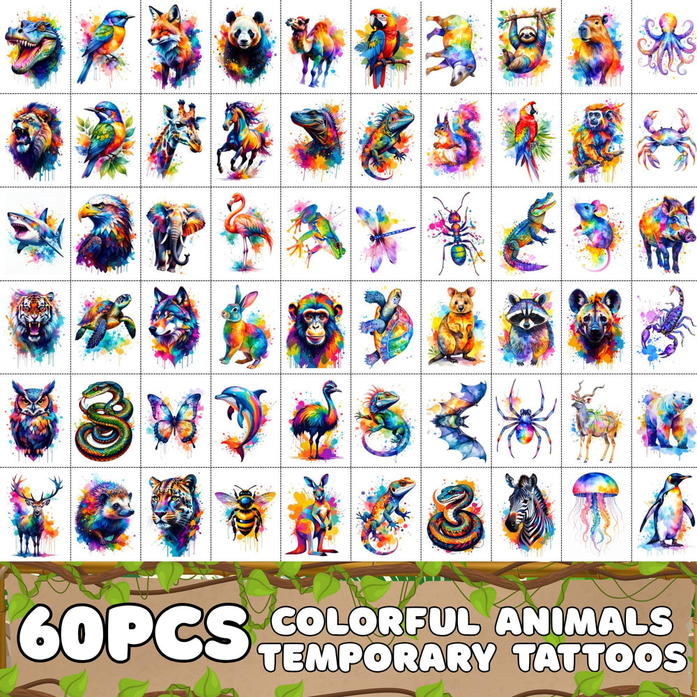 Backtopeia tatuajes jungla acuarela para niños: decoración divertida y recuerdos duraderos