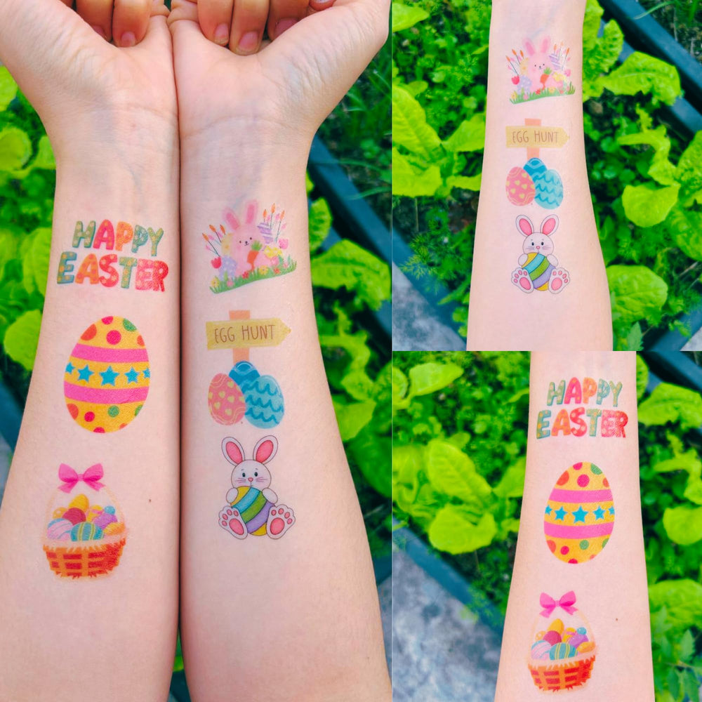 Tatuajes Backtopeia Pascua para familia: actividad lúdica durante la búsqueda de huevos