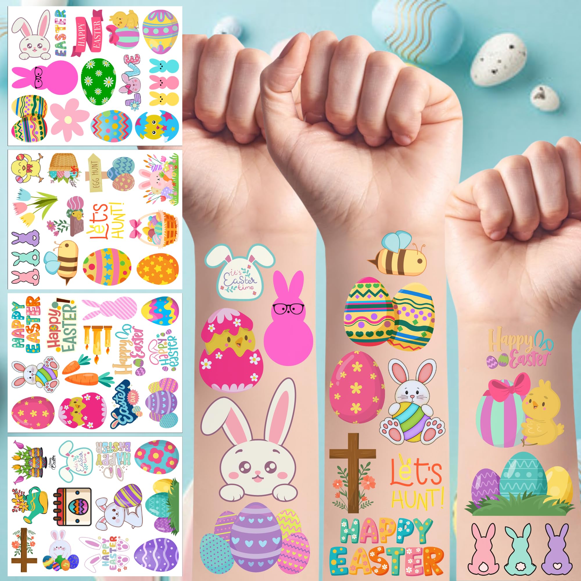 Tatuajes Backtopeia Pascua conejos: ideal para decorar la mesa y motivar a los niños