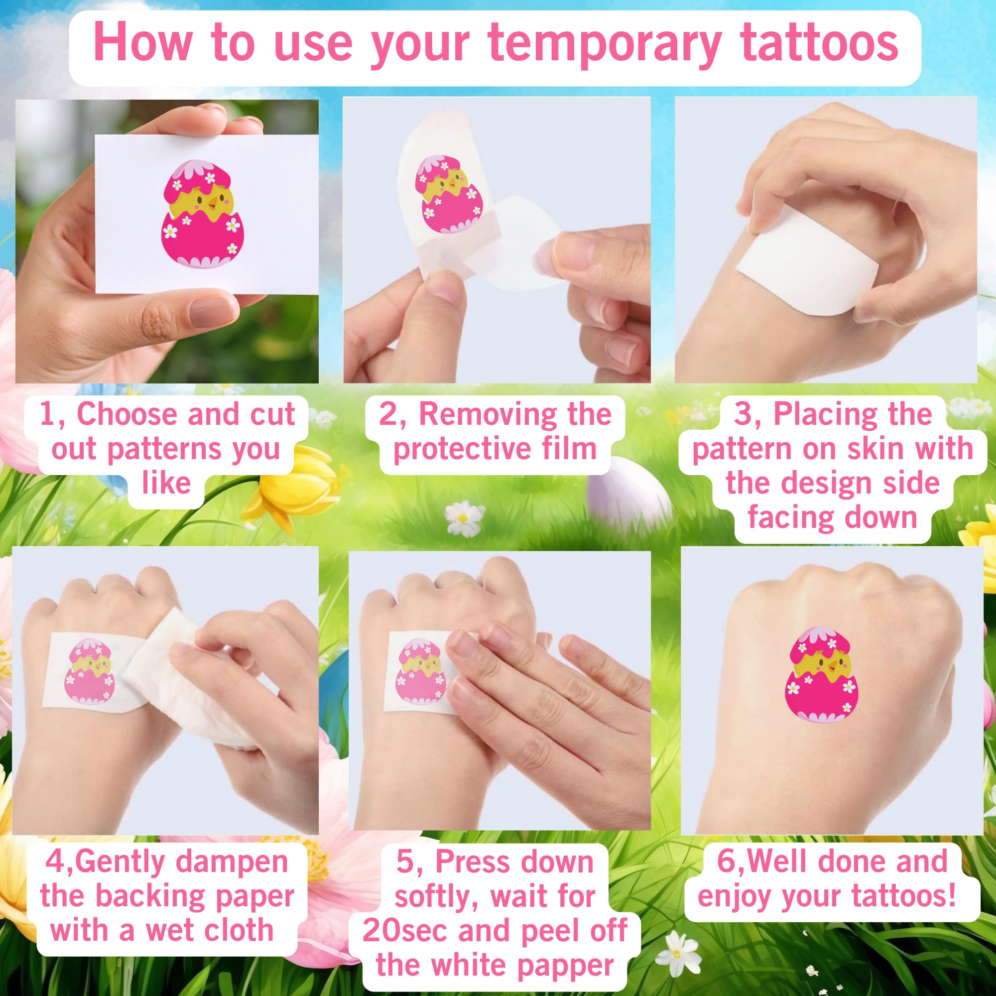 Tatuajes Backtopeia Pascua Regalos divertidos: mejora la cesta con detalles temáticos