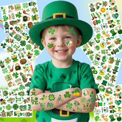 Backtopeia tatuajes temporales de San Patricio, diseños de tréboles festivos para fiestas escolares.
