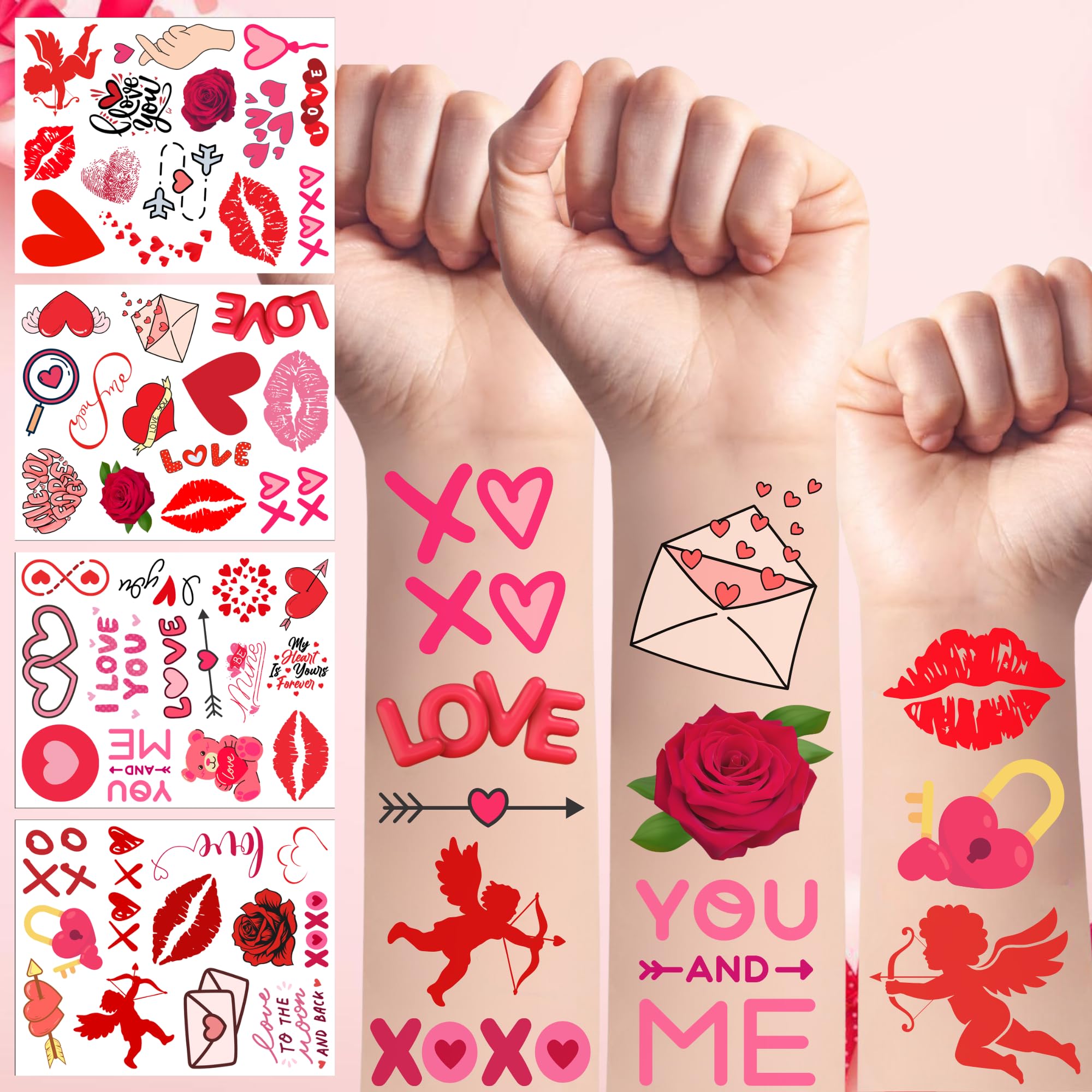 Backtopeia Valentine tattoos heart design for party flair and keepsake