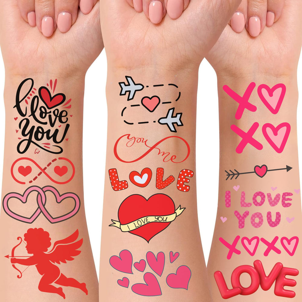 Backtopeia Valentine tattoos kiss motif for couples and friends