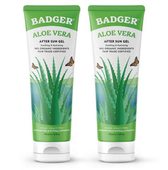 Badger Aloe Vera Gel frente: alivio suave para piel sensible y fresca.