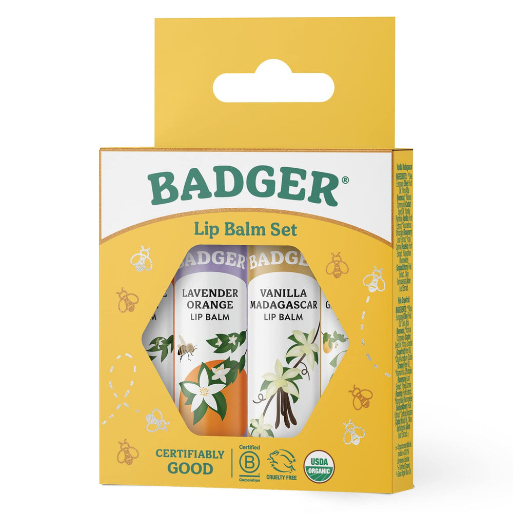 Badger balsamo labial, ingredientes organicos como aceite de oliva y aloe para hidratacion