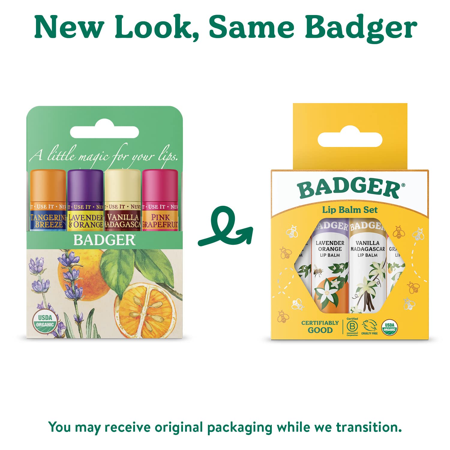 Badger balsamo labial sabores mandarina-lavanda-naranja para aromatica experiencia