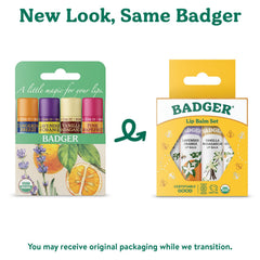 Badger balsamo labial sabores mandarina-lavanda-naranja para aromatica experiencia