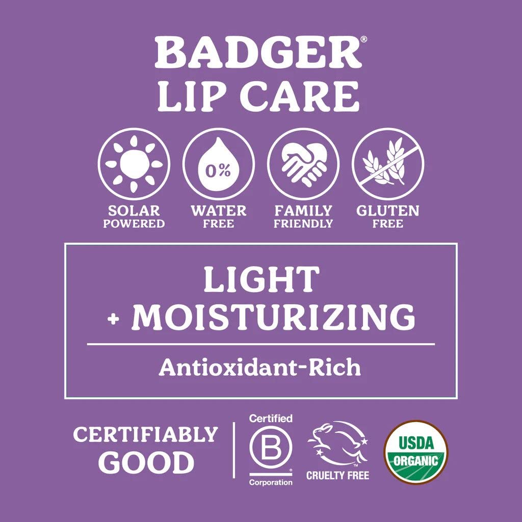 Bálsamo labial Badger sin fragancia, ideal para piel sensible