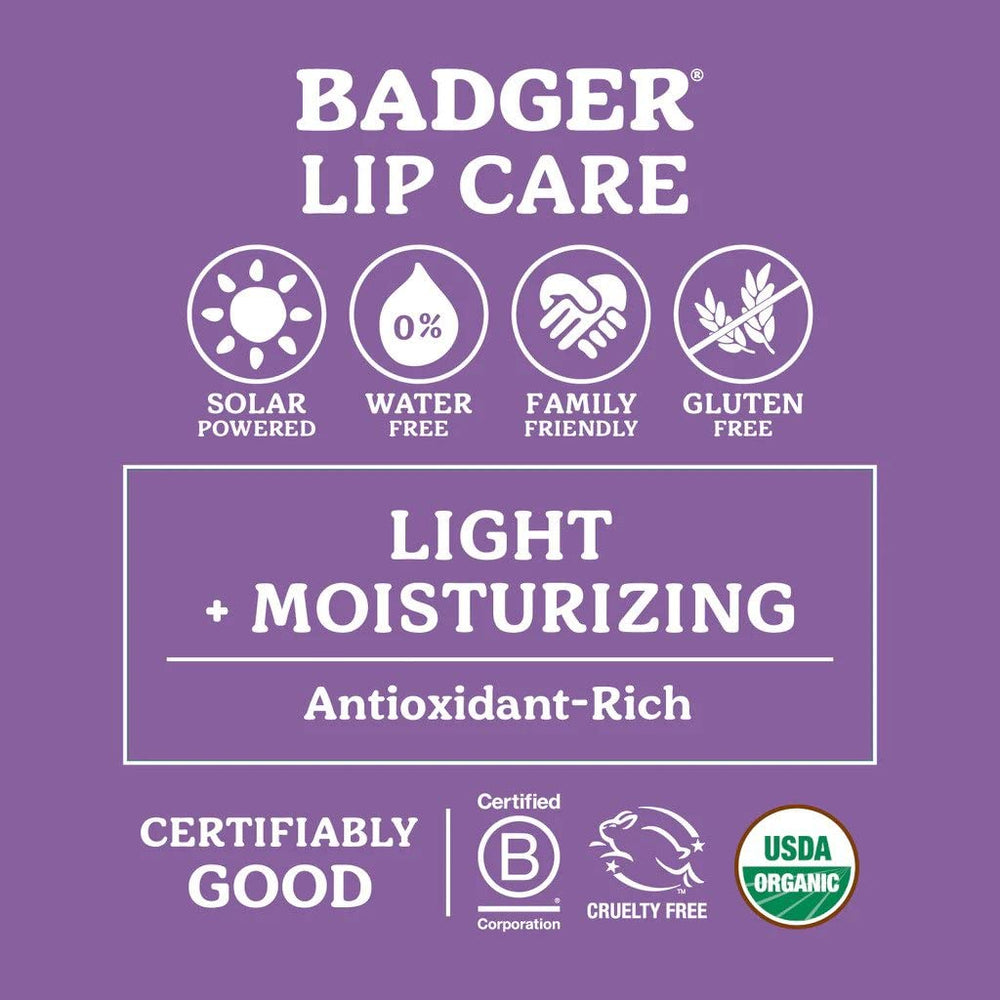 Bálsamo labial Badger sin fragancia, ideal para piel sensible