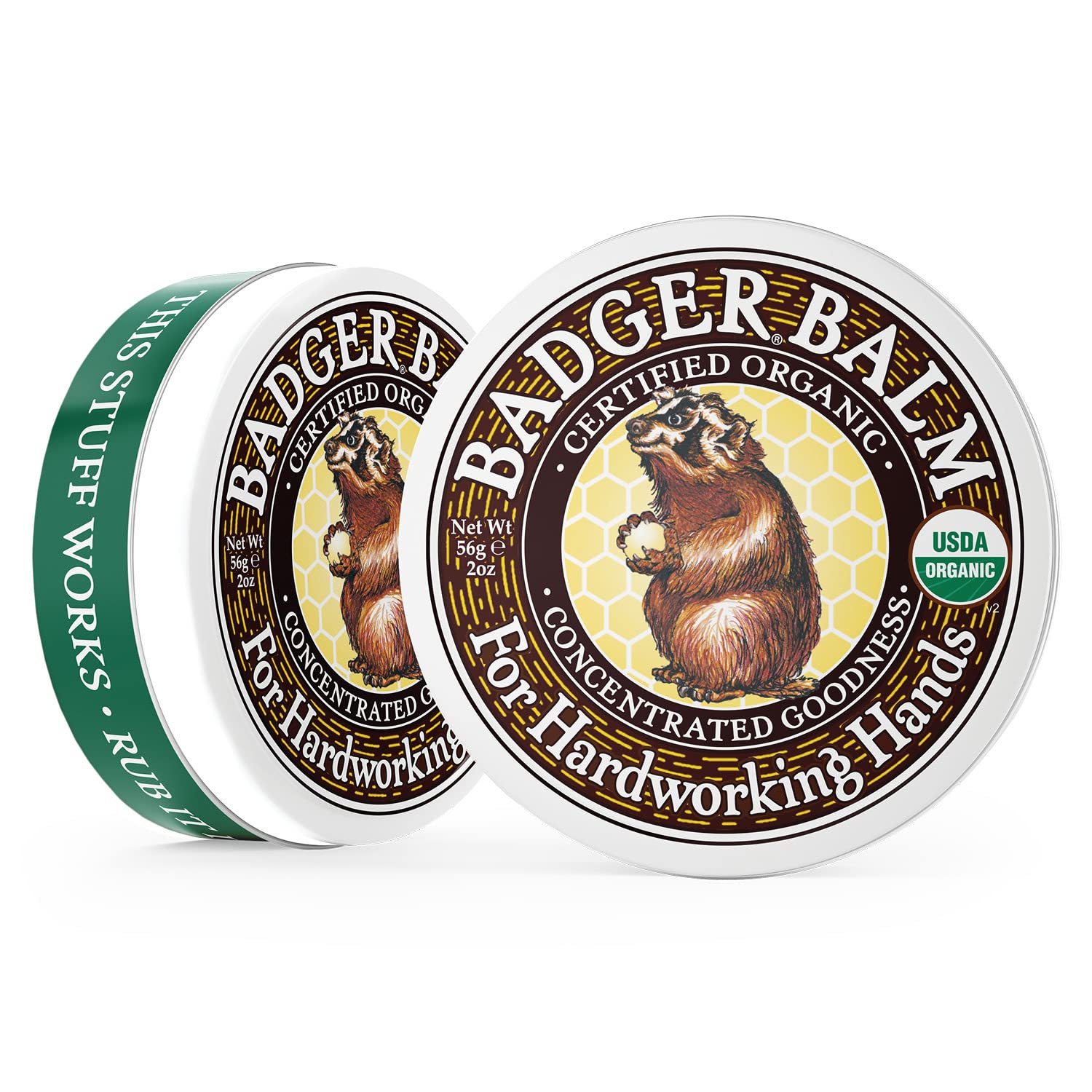 Badger bálsamo orgánico con aceites de oliva y aloe para suavizar manos secas
