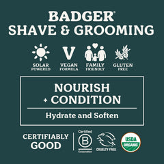 Badger Beard Oil glass bottle on shelf with eco-friendly packaging.