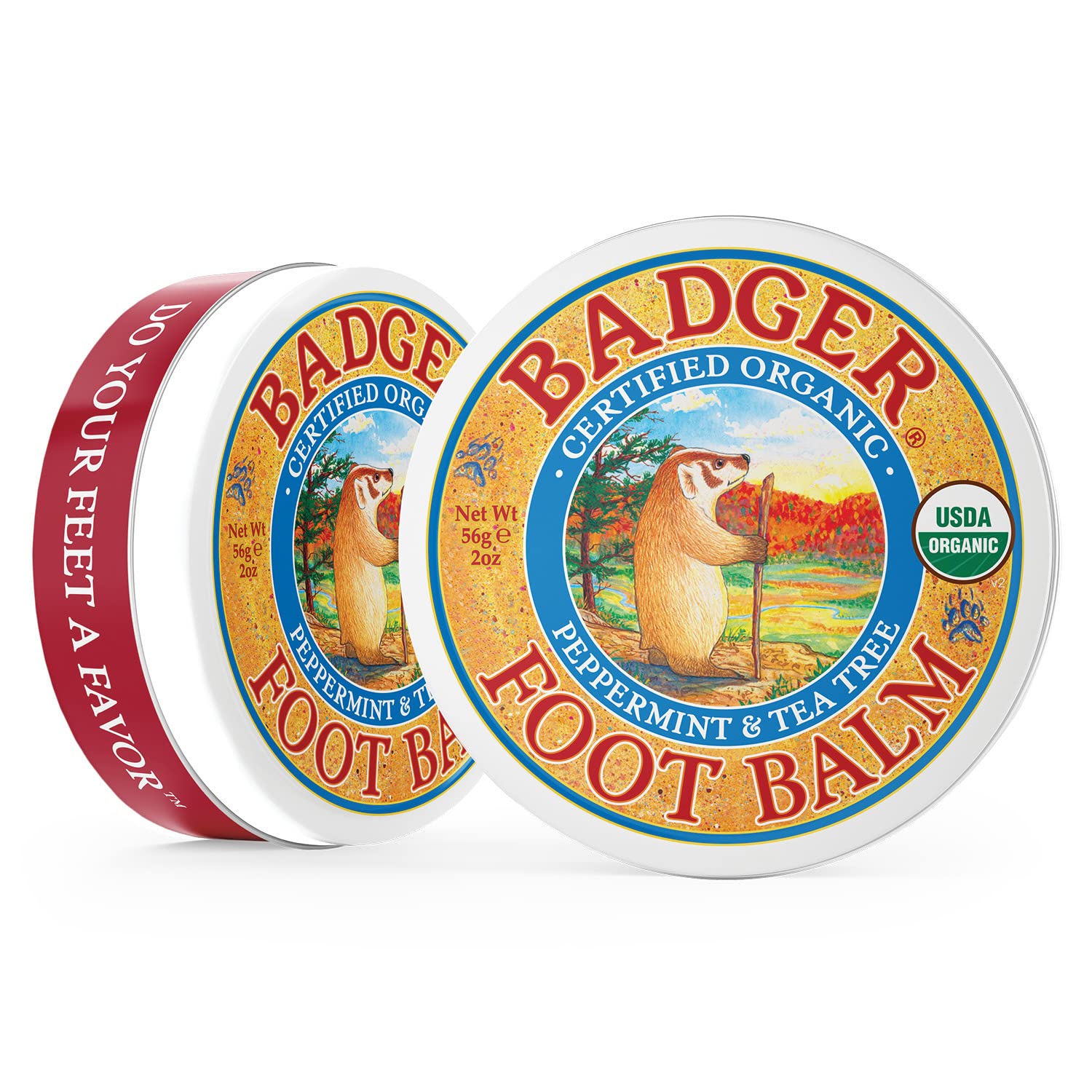 Badger Foot Balm aceites orgánicos: oliva, ricino y jojoba para pieles sensibles.