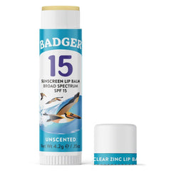 Badger mineral lip balm reef-friendly formula shields lips while protecting coral ecosystems
