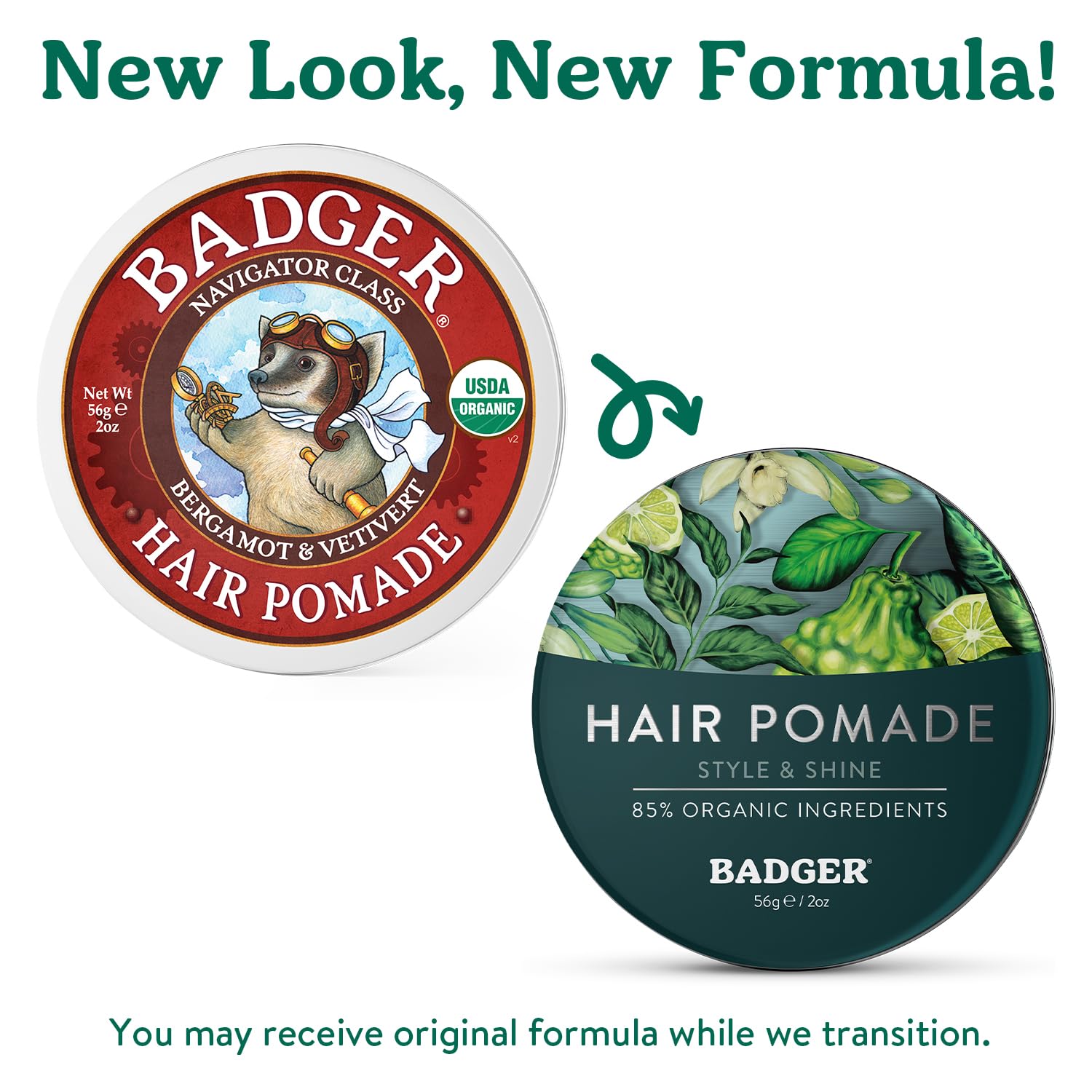 Badger pomada en lata de 2 onzas, práctico para llevar.