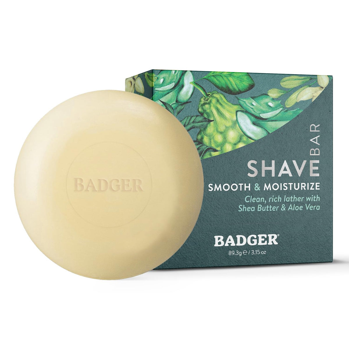 Badger Shaving Soap Puck front view highlighting a compact bar for a smooth shave.