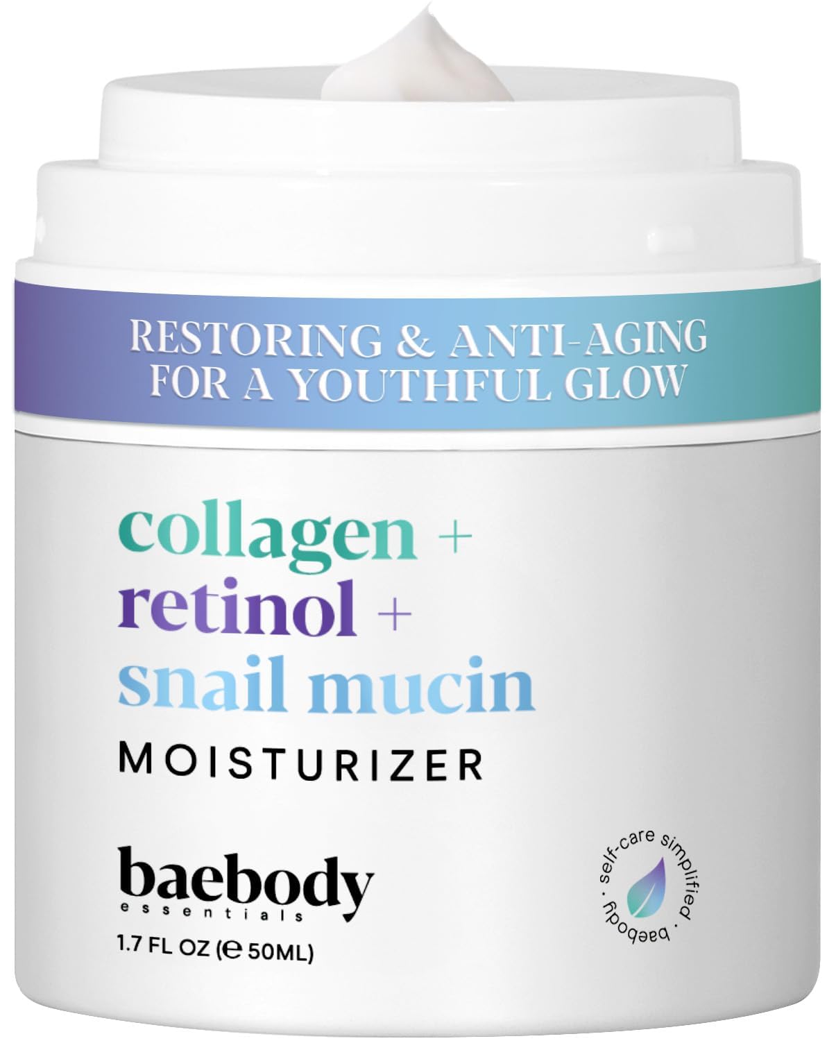 Baebody crema facial con colágeno y retinoide, envase con bomba para uso cómodo.