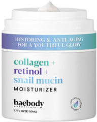 Baebody crema facial con colágeno y retinoide, envase con bomba para uso cómodo.