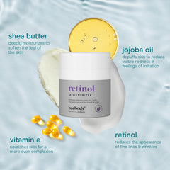 Baebody textura crema retinol, sensación sedosa al extender.