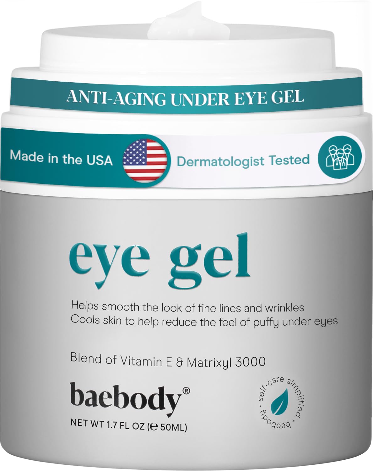 Baebody Under-Eye Gel bottle with hygienic pump for mess-free application