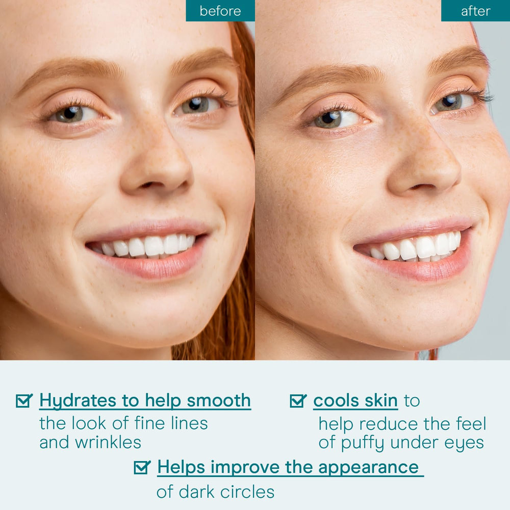 Baebody Under-Eye Gel pump in use for easy daily refreshing boost