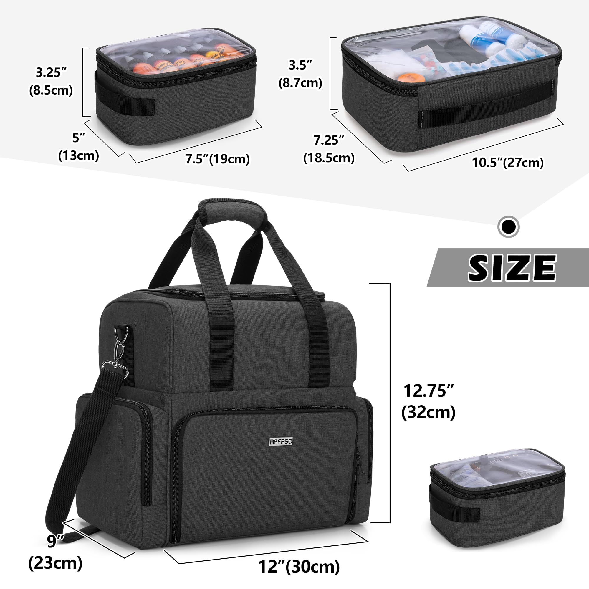 BAFASO large tattoo case dimensions help plan storage