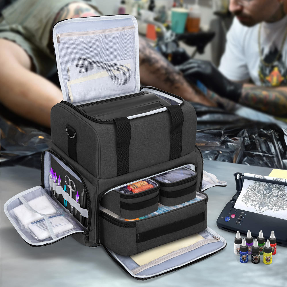 BAFASO large tattoo case sturdy handles and strap for transport