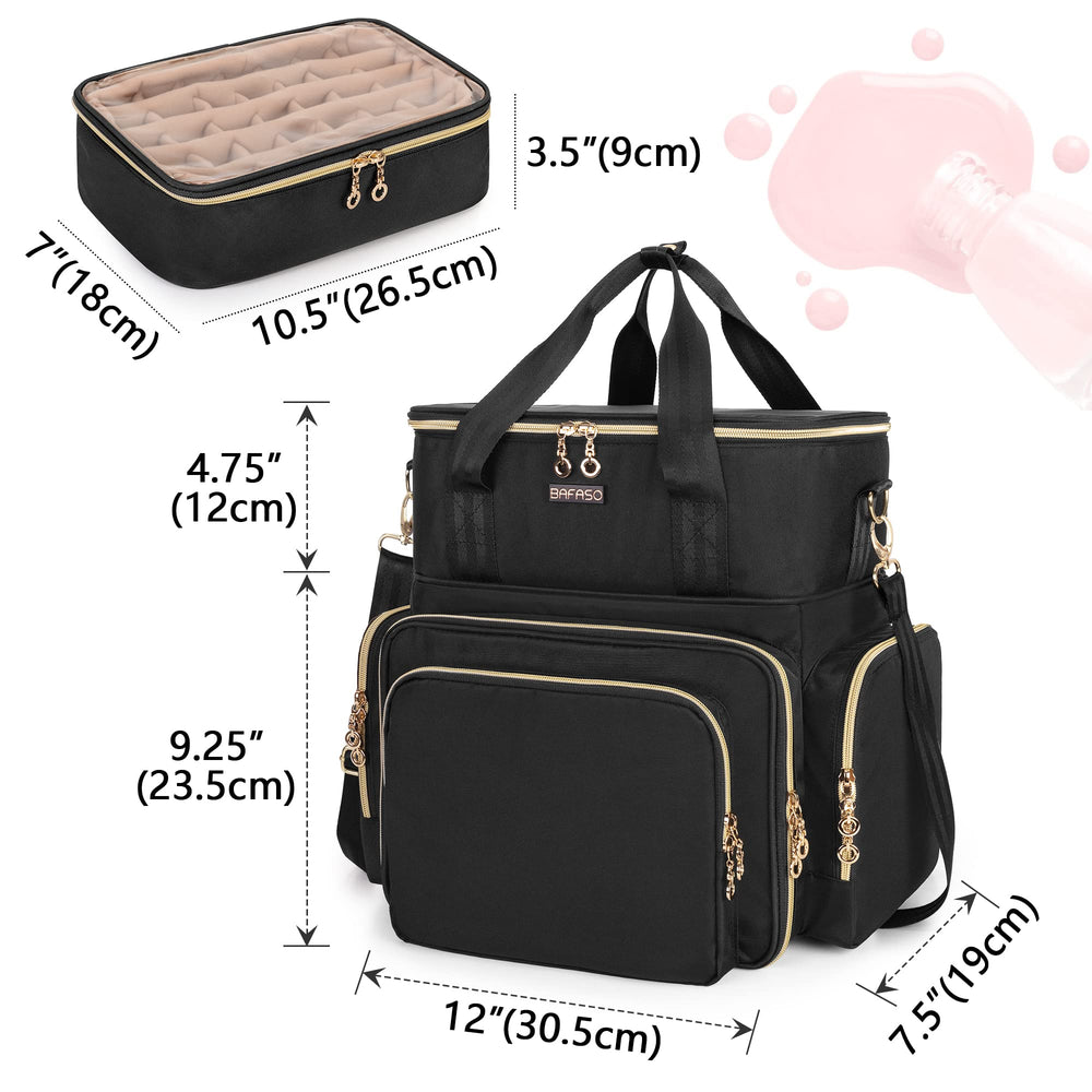 BAFASO side and front pockets designed for dip powders and tools storage.