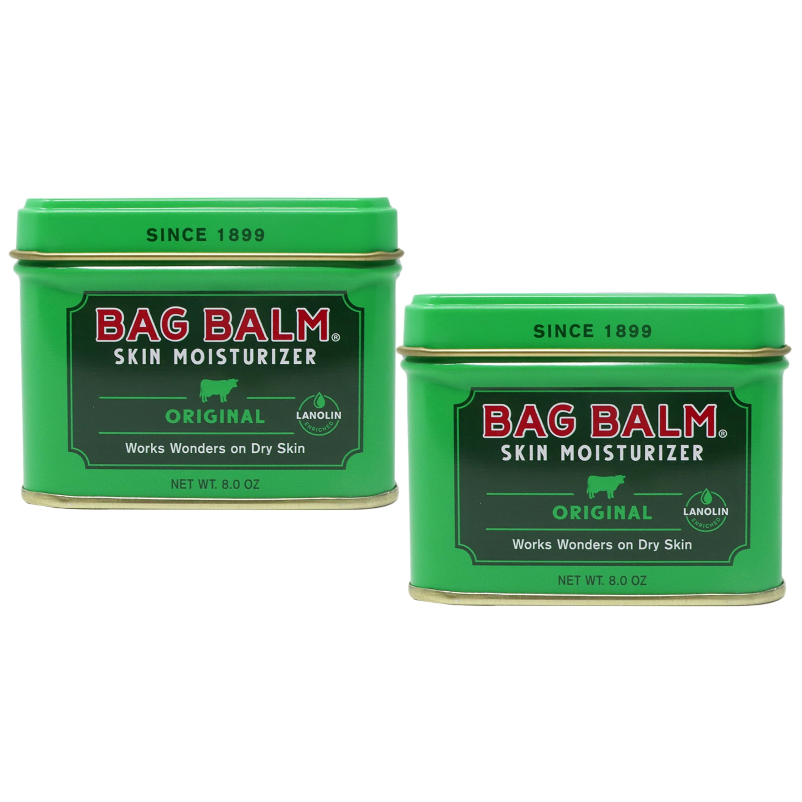 Bag Balm 8oz tin close-up label demonstrates a trusted paw and skin care option.